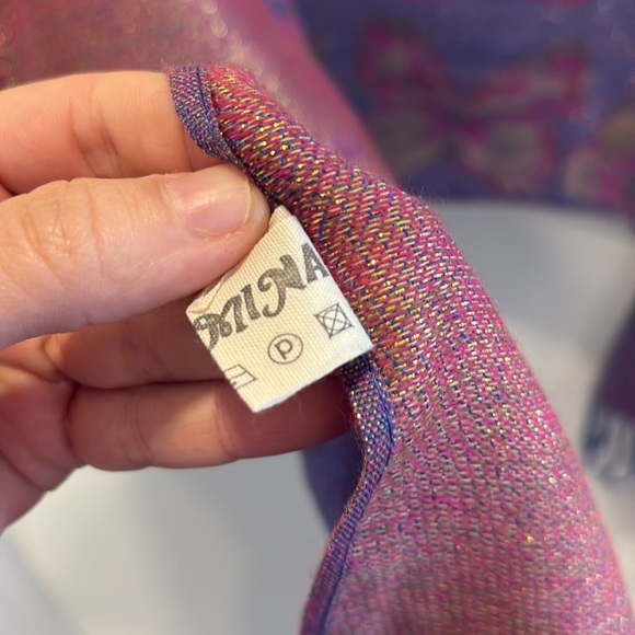 Pashmina large reversible butterfly pink-purple sparkly fringe wrap shawl scarf - Picture 5 of 10